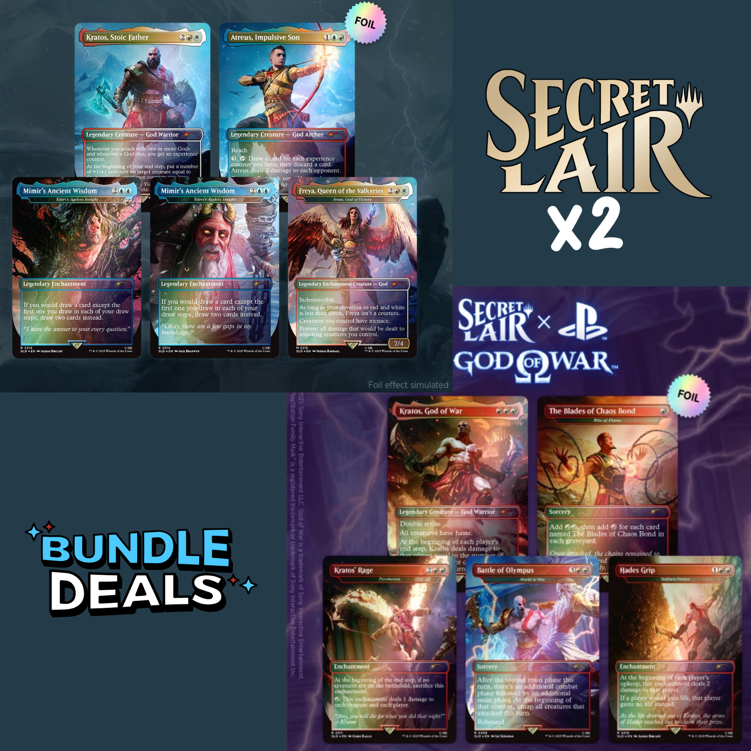 Bundle FOIL Secret Lair x Playstation - God of War: Greek + Norse- Magic EN